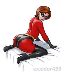 1girls ass ass_focus big_ass big_breasts big_butt boots brown_hair butt_focus costume curvaceous curves curvy curvy_figure disney domino_mask elastigirl exxidor455 exxidor459 fat_ass female female_focus helen_parr hips huge_ass large_ass latex mask milf mother pixar smooth_skin solo superhero superheroine the_incredibles thick_ass thick_legs thick_thighs voluptuous watermark wide_hips