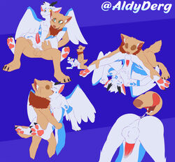 absurdres aldy_(aldyderg) aldyderg anthro colored fluffy fur furry highres league_of_legends male mammal one_eye_closed penis riot_games teemo teemo_the_yiffer testicles yaoi yordle