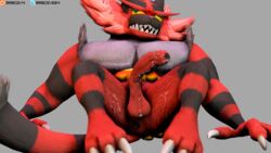 3d anthro anthrofied bara big_penis foreskin fur gay huge_penis incineroar interspecies large_penis male male_only marcossfm marcovee4 nude penis pokémon_(species) pokemon pokemon_rgby pokemon_sm source_filmmaker spread_legs text thick_thighs watermark yaoi