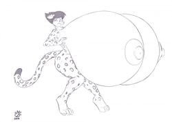 anthro badgerben big_breasts breasts cheetah felid feline female huge_breasts implants inflation mammal saline solo taraburst