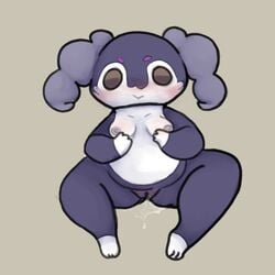 1:1 1girls 2019 anthro ass big_ass big_belly blush bodily_fluids bottom_heavy bovine breasts brown_eyes caprine chubby digital_media_(artwork) eye_contact feet female furry genital_fluids goat hi_res horns indeedee large_ass looking_at_viewer lying mammal manitka nintendo nipples nude on_back overweight overweight_female paws pokémon_(species) pokemon pokemon_(species) pokemon_ss pussy simple_background small_breasts smile solo spreading video_games wide_hips