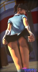 1girls 3d ass female female_only femscout highres panties rule_63 scout skirt skirt_lift solo source_filmmaker standing team_fortress_2 ughhh..._vinyl! valve