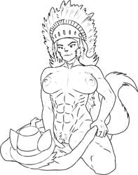 abs anthro anthro_only black_and_white breasts domestic_cat duo felid felina_feral feline felis female hanna-barbera headdress male mammal monochrome muscular muscular_female native_american nipples no_humans nude penetration pussy redout sex straight swat_kats vaginal_penetration