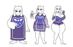 1girls anthro big_breasts big_hips bimbo bimbofication blackshirtboy breast_expansion caprine furry horns huge_breasts huge_hips toriel transformation undertale