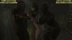 1girls 2monsters 3d animated bottomless breasts brown_hair clothed_sex clothing dark_image female from_behind functionally_nude jill_valentine jill_valentine_(julia_voth) light-skinned_female male monster no_bra no_panties open_mouth outfit penetration penis resident_evil resident_evil_remake rrostek sex shirt shirt_lift sound source_filmmaker standing_sex vaginal vaginal_penetration video zombie