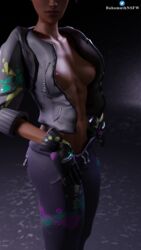 1girls 3d 3d_(artwork) 9:16 abs blender darkbahamuth drawstring exposed_breasts female female_only fortnite gloves jacket jacket_open navel nipples no_bra no_shirt open_clothes paint_splatter patreon_username solo tagme teknique twitter_logo twitter_username