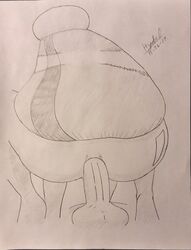 1boy 1girls 2019 anal ass big_ass dated feet female hat huge_ass human human_only hydr0 long_hair looking_away looking_back male melony_(pokemon) milf monochrome nintendo nude paper_drawing penis pokemon pokemon_ss sex sketch squatting text thick_thighs traditional_media_(artwork) watermark wide_hips