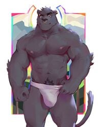 anthro ear_piercing male_only muscles muscular nose_piercing pubic_hair tagme ubzerd_(character) underwear