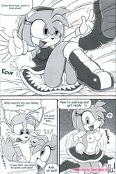 amy_rose cameltoe comic dress_down furry furry_bomb hedgehog mammal mitsuharu_takura pantyshot pantyshot_(lying) sonic_(series) tails undressing upskirt