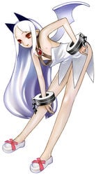 1girls female makai_kingdom nippon_ichi_software pram solo tagme wardrobe_malfunction white_hair