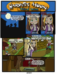 1girls blargsnarf comic harvest_moon horsecock jack_(harvest_moon) karen_(harvest_moon)