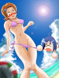 beach borubikku glasses miyako_uehara pani_poni_dash! swimsuit tagme