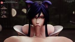 3d 3d_(artwork) 3d_animation ahri animated darkbahamuth face_fucking fellatio fox_ears fox_girl league_of_legends male_pov oral pov sucking sucking_penis tagme video