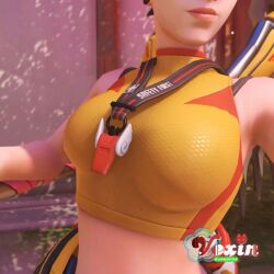 1girls alternate_costume beach_rescue_mercy blizzard_entertainment breast_focus breasts close-up mercy overwatch overwatch_2 solo