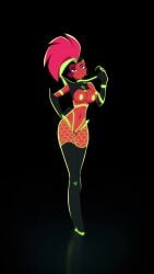1girls animated areolae breasts collar dance exhibitionism female moika moikaloop neon neon_lights nipples panties punk_girl solo_male tagme