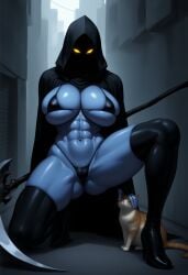 1girls ai_generated big_breasts big_thighs bimbo blue-skinned_female blue_body blue_skin breasts bust busty curvaceous curvy curvy_figure death_(personification) digital_media_(artwork) female grim_reaper grim_reapress grimmy_(sevenarts) hips hourglass_figure huge_breasts huge_thighs humanoid large_breasts large_thighs mature mature_female original original_character sevenarts sevenverse sevenverse_fantasy slim_waist thesevenartsx thick thick_hips thick_legs thick_thighs thighs voluptuous waist wide_hips wide_thighs