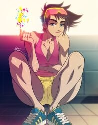 1girls asian asian_female black_hair black_hair_female breasts casual casual_clothes clothed clothed_female female female_focus female_only jubilation_lee jubilee l large_ass large_butt light_skin looking_at_viewer marvel marvel_comics medium_boobs medium_breasts shorts solo solo_female solo_focus thick_thighs thighs triplexmile x-men