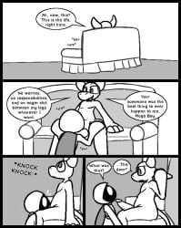 2025 2_horns anthro anthro_penetrating anthro_penetrating_humanoid balls big_balls big_penis cape claws clothing comic cute_fangs demon dialogue duo english_text erection fangs fellatio finger_claws furniture genitals gesture greyscale hand_gesture hands_on_legs horn humanoid humanoid_genitalia humanoid_on_anthro humanoid_penetrated humanoid_penis interspecies kneeling leo_the_magician looking_up male male/male male_penetrated male_penetrating male_penetrating_male monochrome motion_lines no_pupils nude on_sofa onomatopoeia oral penetration penile penis pointing robe sex shadow_creature sitting smile smirk sofa sound_effects speech_bubble teeth text to-be-named-later ultilix