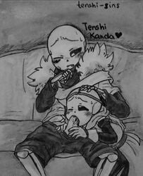 2boys 2d alternate_universe animated_skeleton artist_name couch cream cross_sans cross_sans_(fan_character) dream_sans dream_sans_(fan_character) dream_x_cross dreamtale dreamtale_(undertale_fanfiction) dreamtale_au ectopenis english_text fan_character fellatio gay hand_on_another's_head humanoid male male_only monochrome one_eye_closed oral penis sans sans_au sanscest sex sitting sitting_on_couch sitting_on_sofa skeleton sofa tagme talking tenshi_kanda text undertale_(series) undertale_au undertale_fanfiction xtale