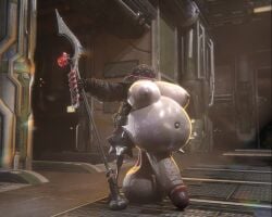 3d belly big_belly big_breasts big_penis breasts cleavage futanari huge_belly huge_breasts huge_cock kuva_guardian_(warframe) nipples penis qzk_forte tagme thick_thighs warframe wide_hips