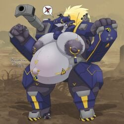 1girls 2023 2d 4_fingers antenna_wire anthro areolar_amelanism areolar_melanosis armor armored armored_female arms_up artist_name asymmetrical_armor belly_markings big_nipples blonde_female blonde_hair blue_armor body_markings breast_markings breasts breasts_on_belly cannon chevron_(marking) clenched_fist crushing_tiny_person cute_fang dark_sclera dated exposed_breasts fanart female game_background gigantic_breasts grey_body grin hazard_stripes helmet huge_areolae huge_belly insignia light living_machine living_tank living_vehicle long_hair looking_at_viewer machine_gun military military_vehicle navel navel_pendant navel_piercing navel_ring new_conglomerate nipple_piercing nipple_rings nipples piercing planetside_2 popped_navel pregnant pregnant_belly pregnant_female puffy_areola raised_fist red_belly rivets shewantsthejoystick shotgun_shell shoulder_cannon size_difference smoke_launcher solo_focus speech_bubble symbol tank tankmorph thick_thighs triangle_(marking) vanguard vanu_sovereignty warning_sign watermark wild_hair yellow_eyes yellow_trim