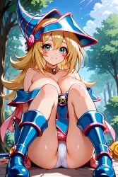 1girls ai_generated arms arms_down ass bent_knees black_brooch blonde_hair blue_boots blue_dress blue_hat blue_sky blush blush_stickers body_blush breasts bush cameltoe cleavage cloud cloudy cloudy_sky commission dark dark_magician_girl dark_type daylight dress female female_focus forest green_eyes hat high-res highres huge_ass konami large_breasts leaf legs light-skinned_female light_skin lips long_arms long_hair long_legs magical_girl magician magician_hat monster monster_girl panties pantyshot pentagram pink_bow pink_brooch pink_lips pink_ribbon pink_skirt pink_trim pixiv pixiv_commission pixiv_id pixiv_link pixiv_username ribbon ribbon_panties shiny_ass shiny_cameltoe shiny_clothes shiny_hair shiny_skin sitting skirt skirt_lift sole_female solo solo_focus spellcaster spellcaster_type thick_thighs thighs tree very_long_hair wavy_hair whie_panties white_background yellow_trim yoshi_(artist) yu-gi-oh! yu-gi-oh!_duel_monsters