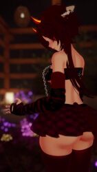animated ass ass_focus hakatji light_skin pale_skin skirt solo tagme video vrchat white_sclera