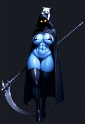 1girls ai_generated big_breasts big_thighs bimbo blue-skinned_female blue_body blue_skin breasts bust busty curvaceous curvy curvy_figure death_(personification) digital_media_(artwork) female grim_reaper grim_reapress grimmy_(sevenarts) hips hourglass_figure huge_breasts huge_thighs humanoid large_breasts large_thighs mature mature_female original original_character sevenarts sevenverse sevenverse_fantasy slim_waist thesevenartsx thick thick_hips thick_legs thick_thighs thighs voluptuous waist wide_hips wide_thighs
