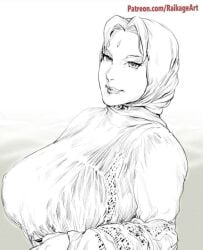 breasts curvy female hijab hijabi huge_breasts muslim naruto naruto_(series) raikage_art tsunade voluptuous