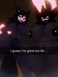 2girls big_breasts cjuice huge_breasts karelia_(acerattman) looking_at_viewer mal0 malo scp-1471 scp-1471-a scp_foundation smiler_(the_backrooms) thick_thighs