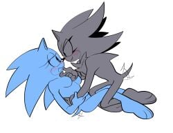 2girls barbie_doll_anatomy blush blush blush_lines chest_tuft eyelashes female_only flat_colors furry genderswap_(mtf) hand_around_waist hand_on_wrist hand_under_chin legs_wrapped_around_partner nose_to_nose nude paws rule_63 rule_63 shade_the_hedgehog shadow_the_hedgehog simple_background sonic_(series) sonic_the_hedgehog sonique_the_hedgehog tail tomboy wagging_tail yuri yuri