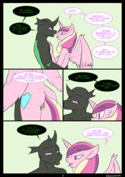 alicorn animal_genitalia animal_penis anthro anthrofied areola arthropod bodily_fluids changeling colored_cum comic cum dialogue drone_(mlp) english_text equid equine_penis fangs female friendship_is_magic genital_fluids green_cum hi_res horn horsecock kanashiipanda male mammal mind_control my_little_pony nude penetration penis pink_eyes princess_cadance_(mlp) prison purple_eyes pussy pussy_juice text unusual_cum wings