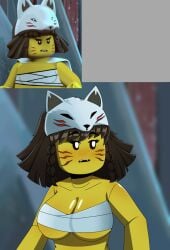 1girls akita_(ninjago) alexx101 artist_name big_breasts black_eyes black_hair blush breasts edited female female_only flustered huge_breasts kitsune lego mostly_nude mostly_nude_female ninjago secrets_of_the_forbidden_spinjitzu:_ice_chapter_(ninjago) secrets_of_the_forbidden_spinjitzu_(ninjago) teeth trimmed_pubic_hair underboob yellow_skin