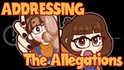 balls balls_in_mouth bizabizow blush brown_hair cock dick dick_in_face dick_on_face drool enamored fellatio glasses heart_eyes holding_phone licking_balls no_nose oral oral_sex orange_sweater orange_topwear penis phone piper_vates sweat text trans_woman transfem turtleneck turtleneck_sweater youtube youtuber youtuber_girl