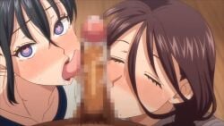 1boy 2025 20s 2girls age_difference animated animated aoi_era black_hair blush censored cheating_(relationship) dark-skinned_male female gym_uniform heart-shaped_pupils huge_cock hypnosis licking_penis mature_female mind_control mosaic_censoring mother_and_daughter older_man_and_younger_girl open_shirt penis ponytail pubic_hair queen_bee queen_bee_(animation_studio) saimin_musume_to_tennen_mama sucking_testicles tagme testicles tongue tongue_out unaware_hypnosis yuko_era