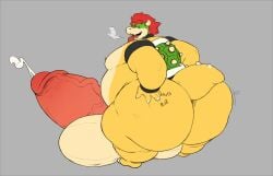 1boy 2018 anthro ass balls belly big_balls big_belly big_butt big_penis black_bracelet bodily_fluids bowser bracelet breath butt_grab butt_rubbing croconut cum cum_spurt dumptruck_ass fat_ass furry furry_male furry_only genital_fluids genitals green_shell hair hand_on_butt hi_res horn huge_balls huge_butt huge_cock humanoid_genitalia humanoid_penis hyper hyper_balls hyper_genitalia hyper_penis jewelry koopa kosmonius male mario_(series) mario_bros moobs motion_lines nintendo non-mammal_balls nude obese obese_anthro obese_male onomatopoeia open_mouth overweight overweight_anthro overweight_male penis red_hair red_penis red_tongue scalie shell solo sound_effects spiked_shell spikes spikes_(anatomy) tail text thick_tail thick_thighs tongue vein veiny_penis wide_hips yellow_body