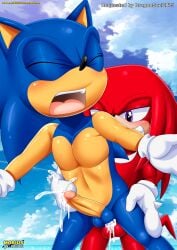 2boys anal anal_sex anthro balls bbmbbf closed_eyes cum cum_in_ass cum_inside cum_on_balls cum_on_penis gay knuckles_the_echidna male male/male male_only mobian_(species) mobius_unleashed open_mouth palcomix penis sega sex sonic_(series) sonic_the_hedgehog sonic_the_hedgehog_(series) teeth tongue yaoi