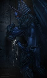 absurd_res armor ass big_penis bodily_fluids clothing cum cum_on_wall erection fangs gauntlets genital_fluids gloves glowing glowing_eyes handwear hi_res hieroglyphics horn humanoid humanoid_penis konami looking_pleasured male male_only masturbation monster obelisk_the_tormentor orgasm penile penile_masturbation penis sharp_teeth solo solo_male teeth todex yu-gi-oh!