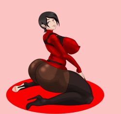 ada_wong ass ass_focus black_hair huge_ass huge_breasts lipstick pantyhose resident_evil short_hair supernova_(artist)