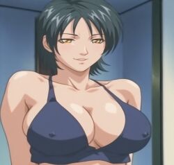1girls adult adult_female ai_generated alternate_costume anime_style bare_breasts bare_midriff bible_black big_breasts black_hair breast_focus breasts clothed_female clothing collarbone crop_top curvaceous erect_nipples erect_nipples_under_clothes faithful_to_the_anime female female_only flirting flirting_with_viewer half-closed_eyes hourglass_figure huge_breasts indoors inviting_to_sex light-skinned_female light_skin looking_at_viewer makeup midriff minase_yukiko narrowed_eyes naughty naughty_face naughty_smile navel nipple_bulge nipples no_bra no_bra_under_clothes partial_nudity pinup presenting presenting_breasts retro_artstyle seducing seduction seductive seductive_body seductive_eyes seductive_look seductive_mouth seductive_smile short_hair showing showing_breasts skimpy skimpy_clothes smile smirk solo tank_top uncensored upper_body voluptuous wide_hips yellow_eyes young_adult young_adult_female
