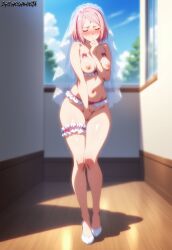 1girls ai_generated bangs big_breasts blush boruto:_naruto_next_generations bra breasts breasts_out_of_clothes bride cleavage closed_eyes cowboy_shot curvaceous curvy curvy_body curvy_female curvy_figure drehoshimasta embarrassed exposed_breasts female female_only hairband heels high_heels highres horny hourglass_figure light-skinned_female light_skin midriff milf naruto naruto:_the_last naruto_(series) naruto_shippuden nippleless_bra oppai panties pink_hair sakura_haruno skimpy solo solo_focus swept_bangs underwear walking walking_towards_viewer watermark wedding wedding_lingerie wedding_veil wide_hips