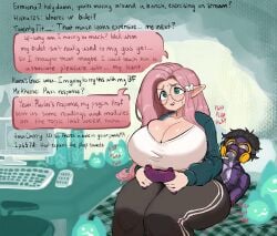 ass ass_bigger_than_head ass_focus bed bedroom big_ass big_breasts big_butt big_cleavage big_thighs black_hair breasts bubble_butt circle_glasses cleavage equestria_girls fart fart_cloud fart_fetish fart_torture farting farting_in_face farting_in_mask farting_on_face farts female fluttershy_(eg) fluttershy_(mlp) gamer gamer_chair gamer_girl gas_mask headphones huge_ass huge_breasts huge_butt huge_thighs manipulation milosartses my_little_pony oversized_clothes pale-skinned_female pale_skin pink_hair sitting sitting_on_penis sitting_on_person smothering smothering_ass speech_bubble streamer streaming sweater sweatpants tight_pants