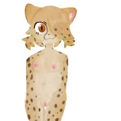 cheetah cub furry guronyan naked naked_female rashima_(guronyan) spotted_fur spotted_markings young young_anthro