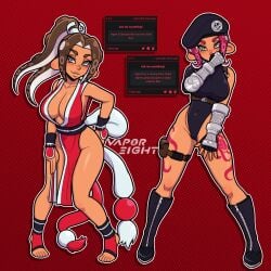 1girls agent_8_(splatoon) breasts cammy_white_(cosplay) cleavage cosplay crotch digital_media_(artwork) fatal_fury mai_shiranui_(cosplay) octoling octoling_girl splatoon splatoon_3 street_fighter thighs vaporeight