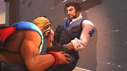 2boys 3d bara blowjob cole_cassidy cum gay hanzo_shimada lifeguard_cassidy male male_only muscular nsfwmaker nude overwatch penis sucking yaoi