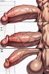 ai_generated balls comparing_penis furrypornaddiction futanari huge_balls huge_cock male penis penis_chart penis_comparison penis_size_difference precum pubes side_view simple_background sweat sweaty veiny_penis
