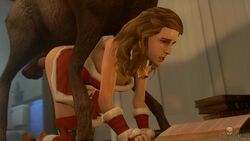 1animal 1girls 3d animated bestiality celebrity christmas christmas_outfit darktronicksfm deer doggy_style emma_watson female_on_feral harry_potter hermione_granger human interspecies mp4 no_sound penis reindeer testicles video wand zoophilia