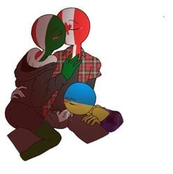 3boys blowjob blush blush canada canada_(countryhumans) clothed clothing countryhumans erection gay hand_on_hip hoodie hug italy italy_(countryhumans) kissing male male/male oral oral_penetration oral_sex penis precum romantic saliva saliva_on_penis sucking ukraine ukraine_(countryhumans)