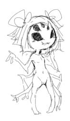 2016 6_arms doneru muffet open_mouth pussy simple_background solo standing undertale video_games