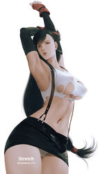 1girls 21yc big_breasts breasts cleavage erect_nipples female female_only final_fantasy final_fantasy_vii large_breasts nipples panties solo tifa_lockhart torn_clothes